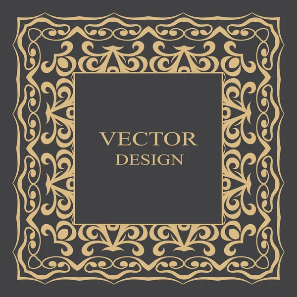 Gold baroque frame. — Stock Vector