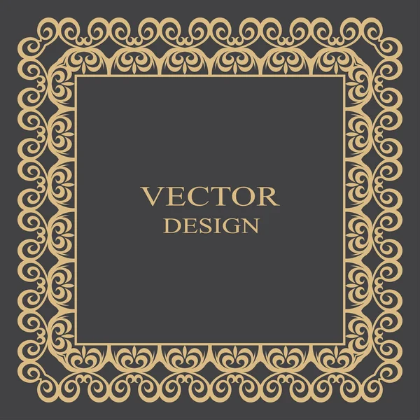 Gold baroque frame. — Stock Vector