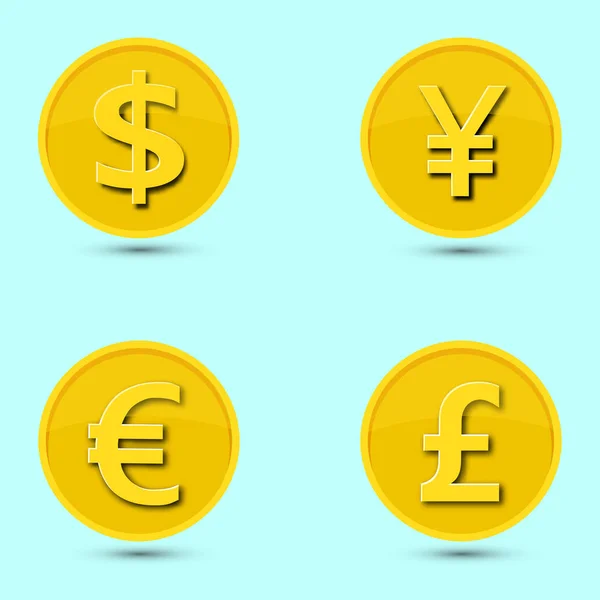 A set of icons of the world currencies. — Stock Vector