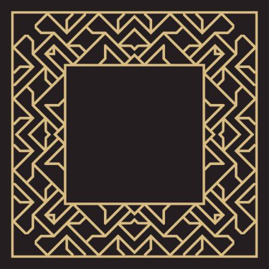 Geometrik lineer dekoratif çerçeve.