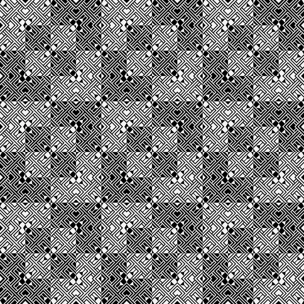 Monokrom sömlös abstrakt mönster. — Stock vektor