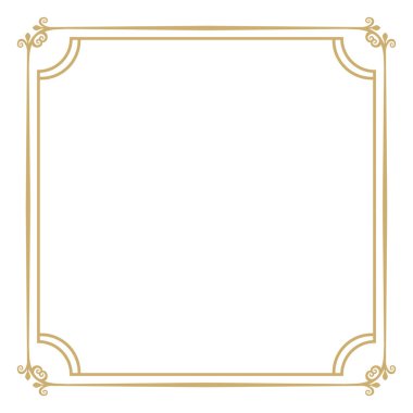 İnce altın dekoratif çerçeve.