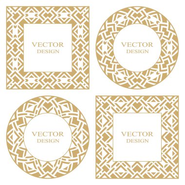 Bir dizi modern altın çerçeve.