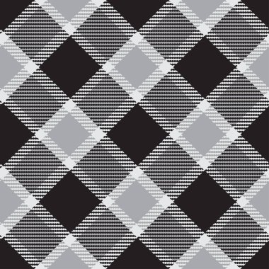 Klasik siyah gri desenli tartan. Kusursuz soyut doku. Geometrik renkli duvar kağıdı. İskoç kafesi. Kumaşlar, gömlekler ve tekstil üzerine vektör grafikleri.