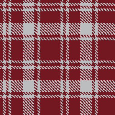 Klasik kırmızı gri kareli desenli tartan. Kusursuz soyut doku. Geometrik renkli duvar kağıdı. İskoç kafesi. Kumaşlar, gömlekler ve tekstil üzerine vektör grafikleri.