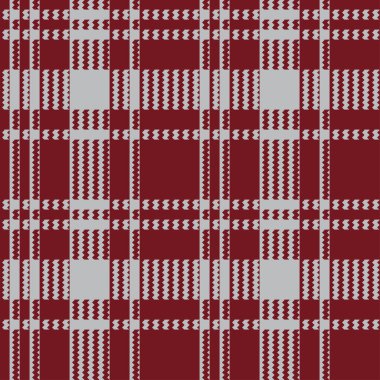 Klasik kırmızı gri kareli desenli tartan. Kusursuz soyut doku. Geometrik renkli duvar kağıdı. İskoç kafesi. Kumaşlar, gömlekler ve tekstil üzerine vektör grafikleri.