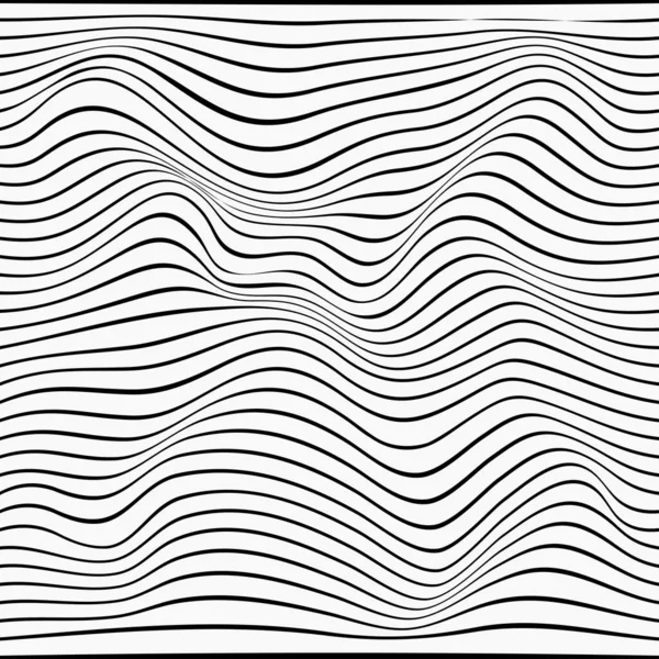 Wellenförmige Lineare Textur Abstrakter Hintergrund Einer Oberfläche Mit Optischer Täuschung — Stockvektor