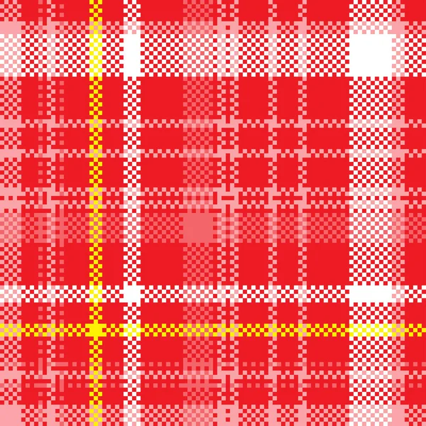 Checkered Klassiskt Mönster Tartan Pixel Abstrakt Sömlös Konsistens Traditionell Färg — Stock vektor