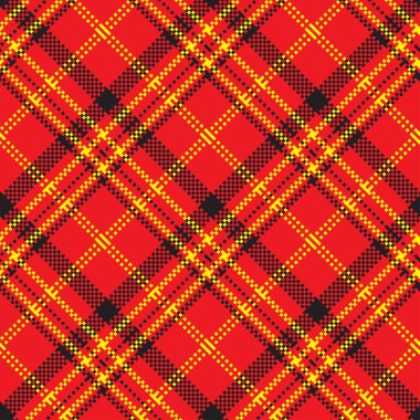 Damalı klasik desenli tartan. Piksel soyut, dikişsiz doku. Geleneksel renkli çizgili duvar kağıdı. İskoç kafesi. Kumaşlar, gömlekler ve tekstil üzerine vektör grafikleri