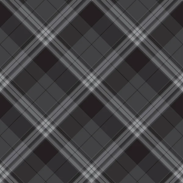 Black White Plaid Seamless Pattern Classical Checkered Abstract Texture Tartane — Stock Vector