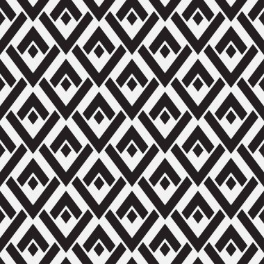 Zigzag çizgileri, çizgileri, üçgen şekilleri olan soyut geometrik dikişsiz desen. Modern doku. Tek renkli geometrik arka planı tekrar et. Etnik motif grafik tasarımı.