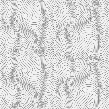 Dalgalı doğrusal doku. Optik çarpıtma yanılsaması olan bir yüzeyin soyut arka planı. Optik çarpıtma illüzyonuyla rahatlama arka planı. Vektör grafiği.