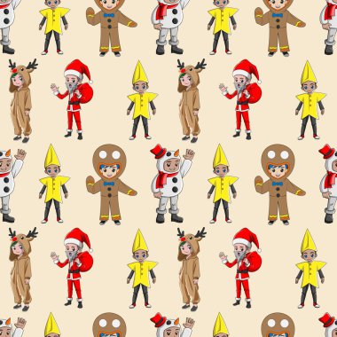 Düzenlenebilir arkaplanı olan kusursuz noel deseni tasarımı