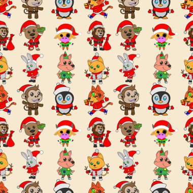 Düzenlenebilir arkaplanı olan kusursuz noel deseni tasarımı