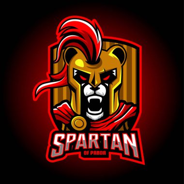 Panda Spartalı Esport Maskot Logosu Tasarımı