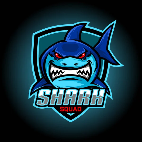 Дизайн Логотипа Талисмана Shark Esport — стоковый вектор