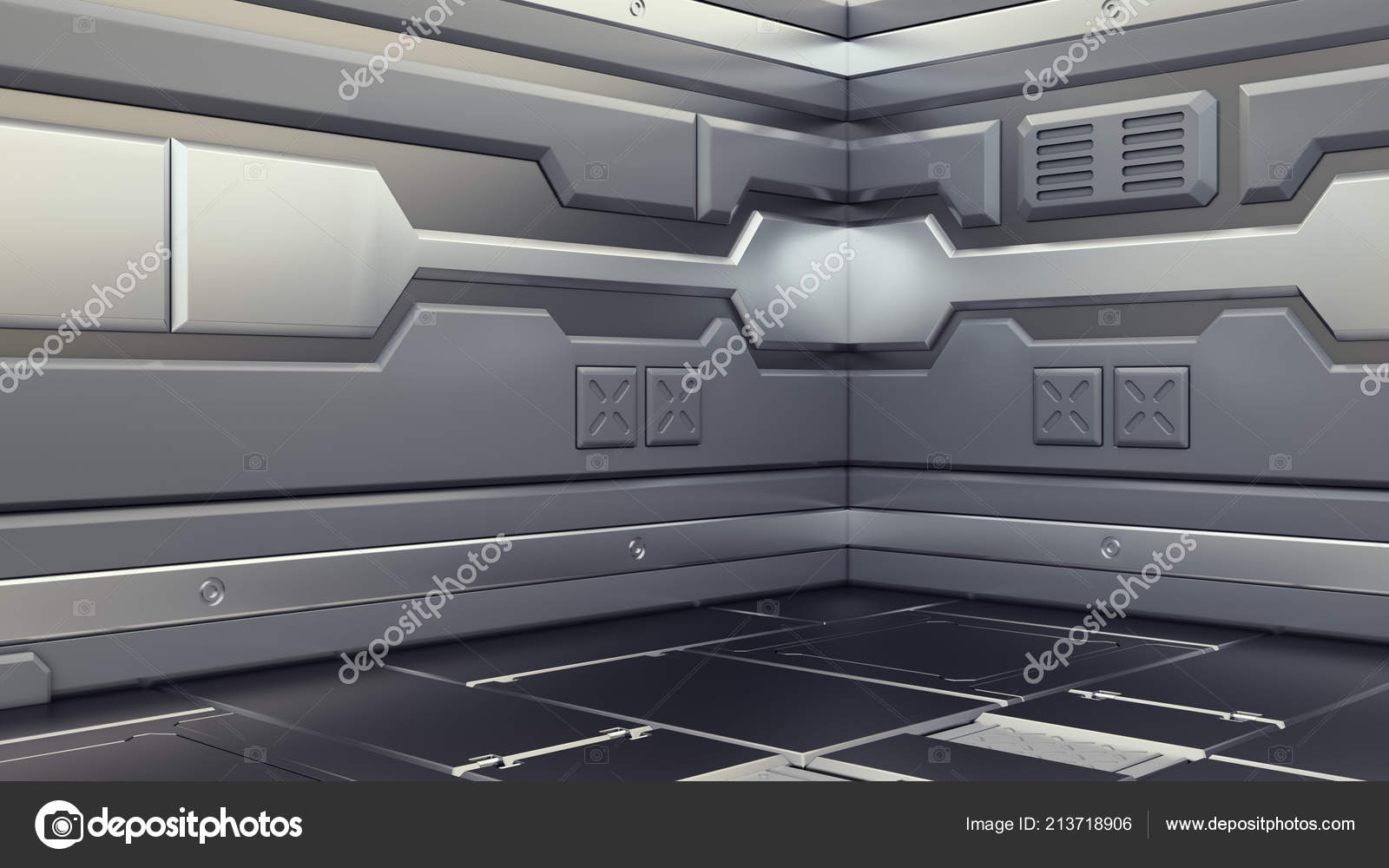 Science Background Fiction Interior Rendering Sci Spaceship