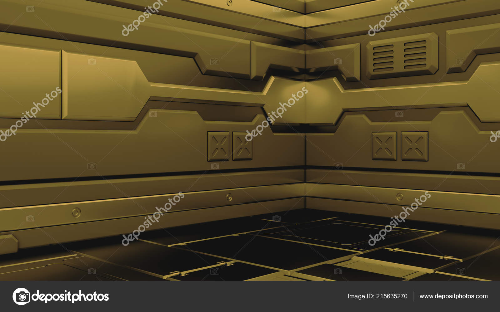 Science Background Fiction Interior Rendering Sci Spaceship