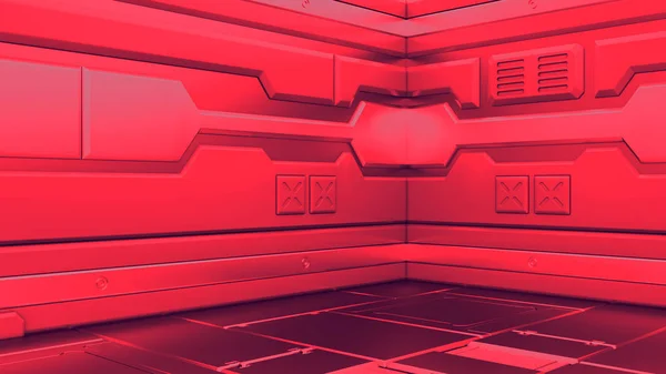 Science Hintergrund Fiction Innenrendering Sci Raumschiff Korridore Rendering — Stockfoto