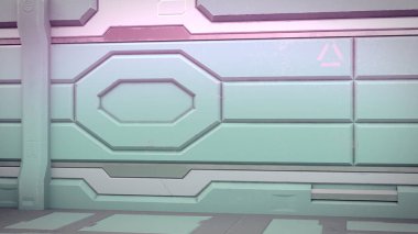 fütüristik tasarım uzay gemisi iç 3D Illustration. Render