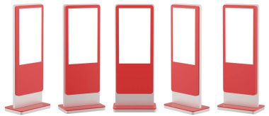 Boş beyaz pilon mockup, yan görünüm, izole, 3d render. Boş reklam billboard kadar sahte. Açık açık poster şablonu. Ticari reklam baner dışında.