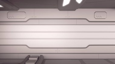 fütüristik tasarım uzay gemisi iç 3D Illustration. Render