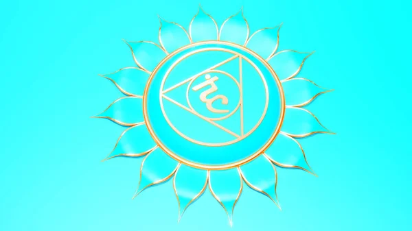 Синій Горло Чакра Vishuddha Символ Концепція Індуїзмі Буддизм Аюрведа Спілкування — стокове фото