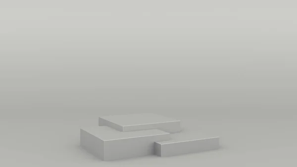 Cuadro geométrico podio gris escena mínimo 3d representación moderna maqueta minimalista, plantilla en blanco, escaparate vacío —  Fotos de Stock