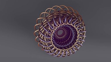 Sanal gerçeklik, dijital arka plan. Altın 3D şekilli. Bilim kurgu oluşturucu