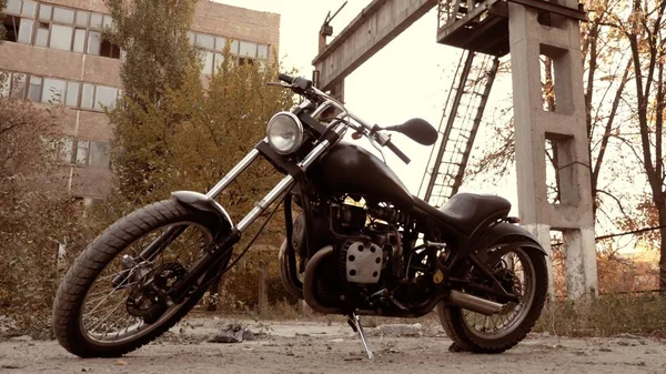 Motorcykel Staden Industri Vintage Fotoeffekt Till För Skapa Atmosfär — Stockfoto