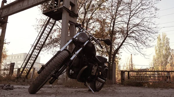 Motorcykel Staden Industri Vintage Fotoeffekt Till För Skapa Atmosfär — Stockfoto