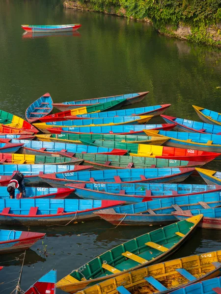 Boats Feva Pheva Lake Pokhara Nepal — Stock Photo, Image