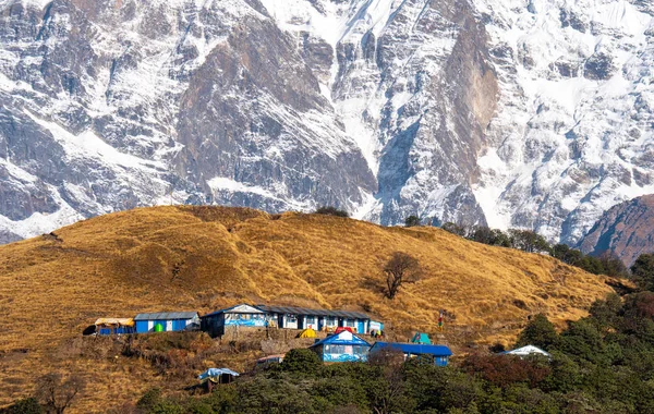 Annapurna Sul Ponto Vista Para Badal Danda Acampamento Descanso Cordilheira — Fotografia de Stock