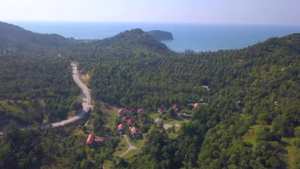Route Long Mer Vue Aérienne Depuis Drone Île Koh Phangan — Video