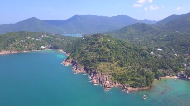 Vista Panorámica Aérea Lado Noroeste Paisajede Hermosa Isla Tropical Koh — Vídeo de stock