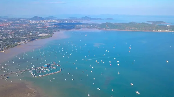 Andaman Sea Chalong Molo Vista Aerea Isola Phuket Thailandia — Foto Stock