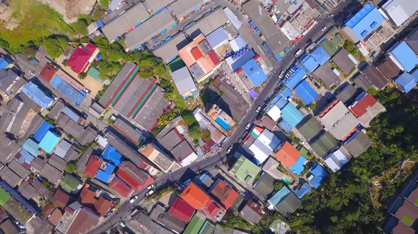 Drone Voar Acima Junção Rodoviária Ruas Patong Phuket Ilha Tailândia — Fotografia de Stock