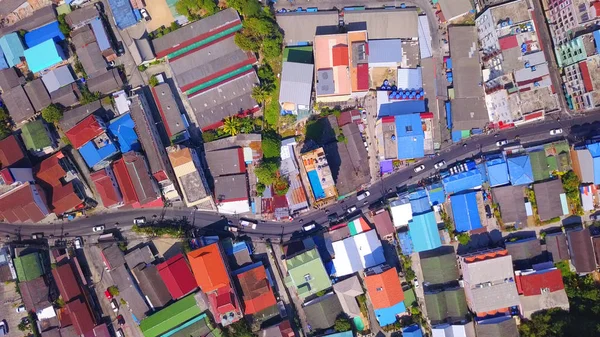 Drone Літають Вниз Над Транспортних Розв Язок Вулиці Patong Пхукет — стокове фото