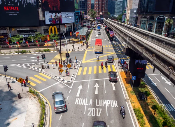 Kuala Lumpur Malásia 2019 Estação Monorail Vista Exterior Sobre Cidade — Fotografia de Stock