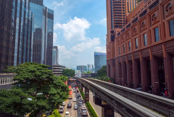 Kuala Lumpur Malásia 2019 Estação Monorail Vista Exterior Sobre Cidade — Fotografia de Stock