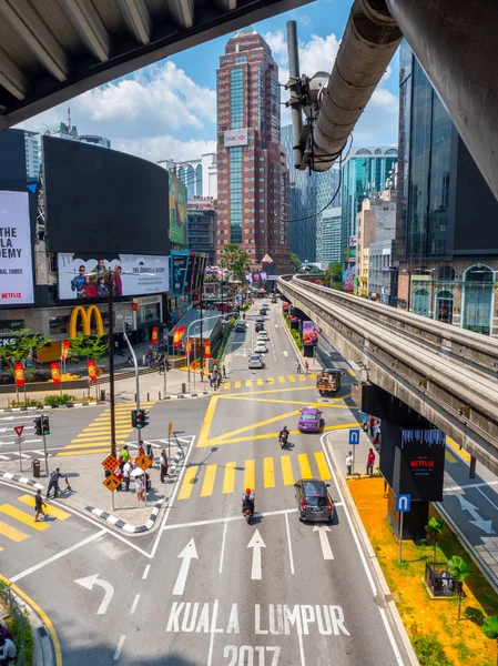 Kuala Lumpur Malásia 2019 Estação Monorail Vista Exterior Sobre Cidade — Fotografia de Stock