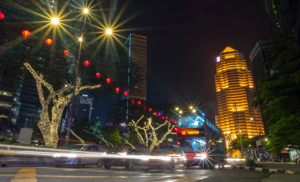 Kuala Lumpur Malásia Março 2019 Uma Longa Exposição Paisagem Noturna — Fotografia de Stock