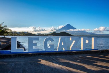 Mayon volcano,view from Legazpi Boulevard view point,Philippines clipart