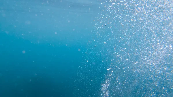 Escena Submarina Con Burbujas Aire Bajo Agua Natural Bajo Agua — Foto de Stock