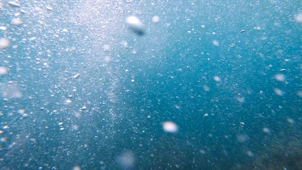 Escena Submarina Con Burbujas Aire Bajo Agua Natural Bajo Agua — Foto de Stock