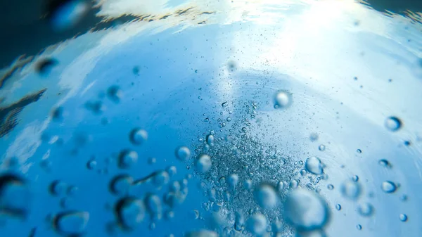 Podwodne Sceny Powietrzem Pęcherzyki Podwodne Naturalne Pod Wodą Sceny — Zdjęcie stockowe