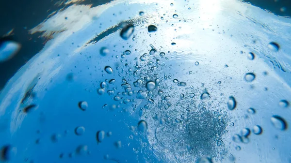 Escena Submarina Con Burbujas Aire Bajo Agua Natural Bajo Agua — Foto de Stock