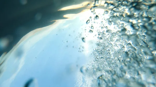 Undervattens Scen Med Luft Bubblor Vattnet Natural Vatten Scen — Stockfoto