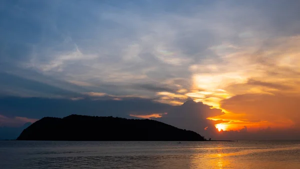 Hora Pôr Sol Céu Acima Mar — Fotografia de Stock