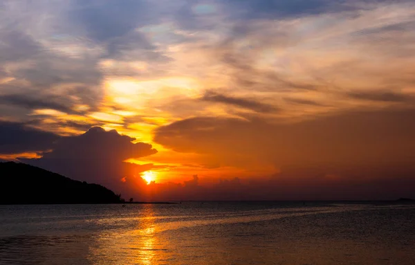 Hora Pôr Sol Céu Acima Mar — Fotografia de Stock